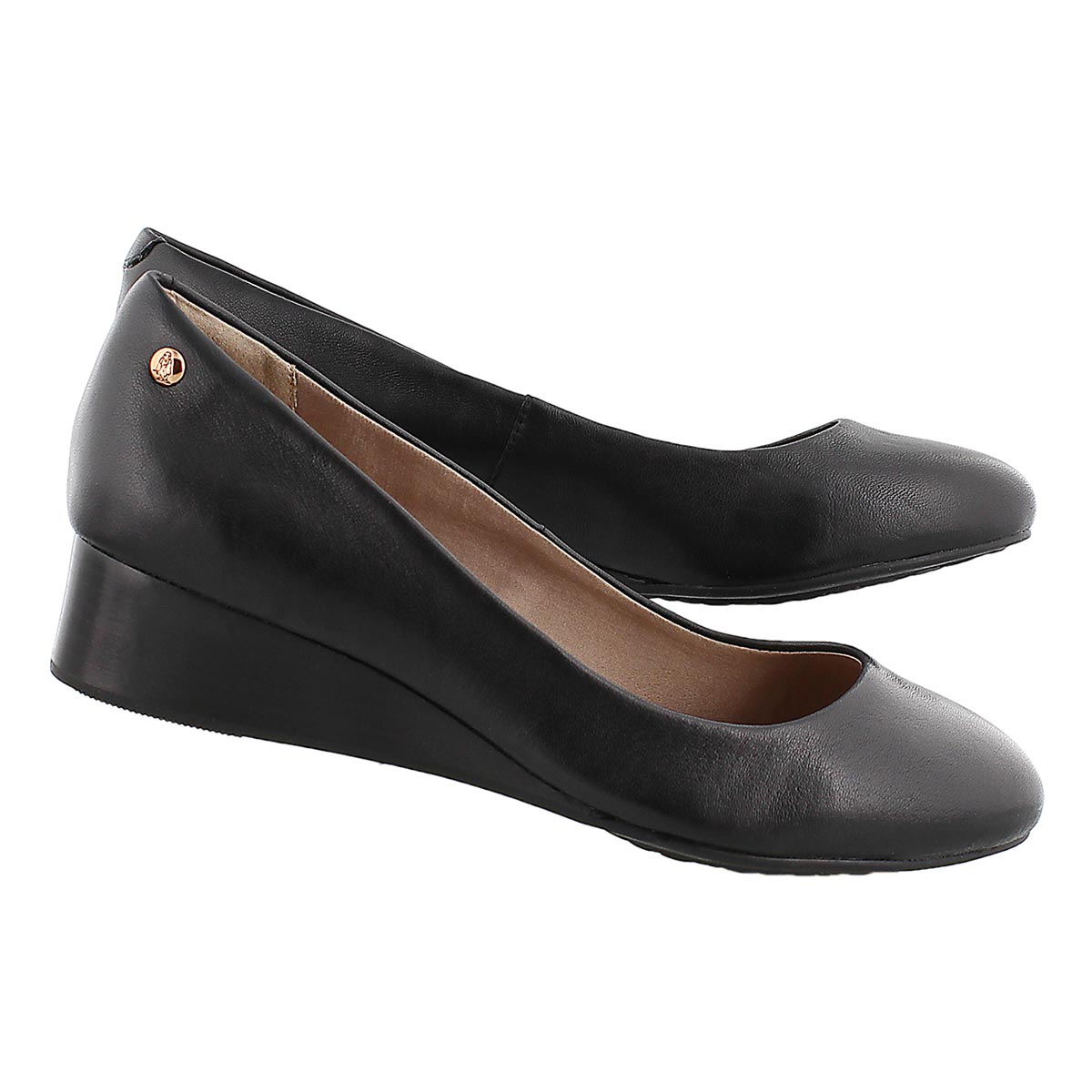 Lds Dot Admire black wedge dress shoe