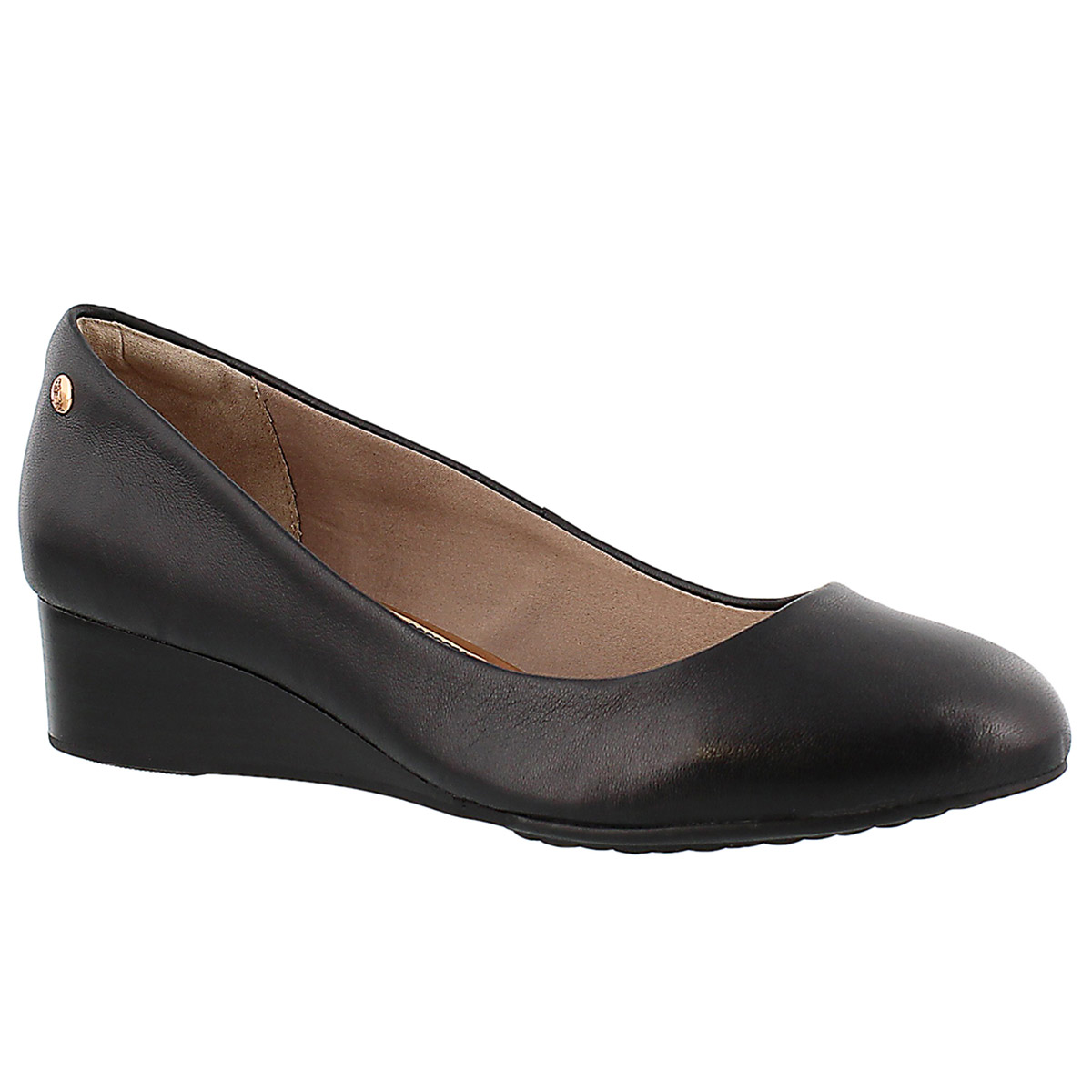 Lds Dot Admire black wedge dress shoe