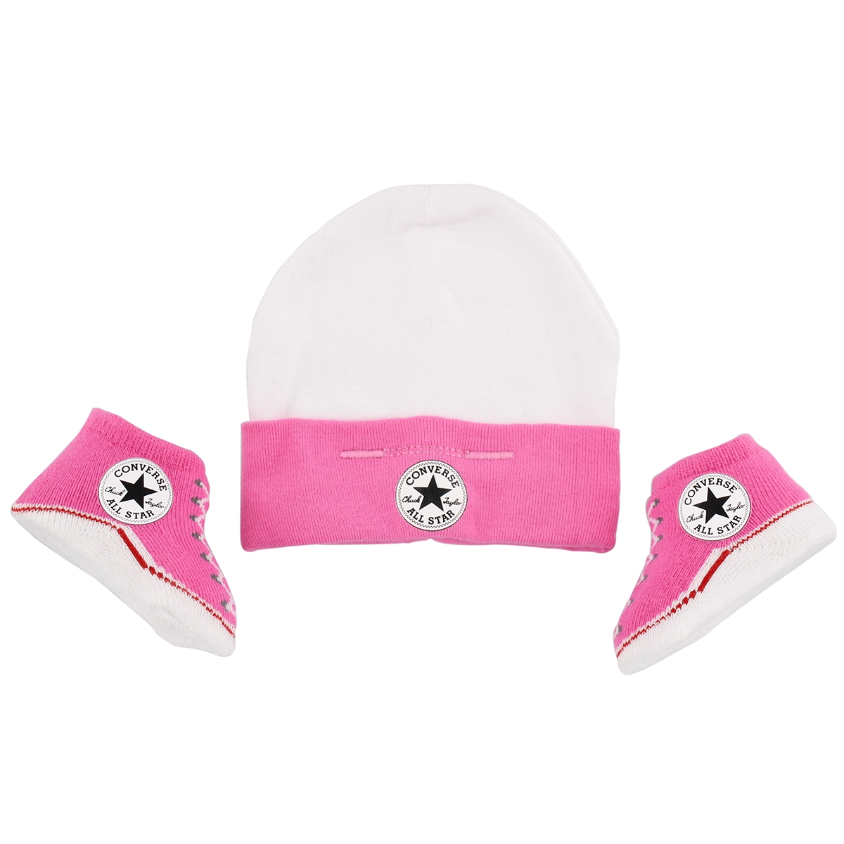 Infs Converse pink hat and bootie combo