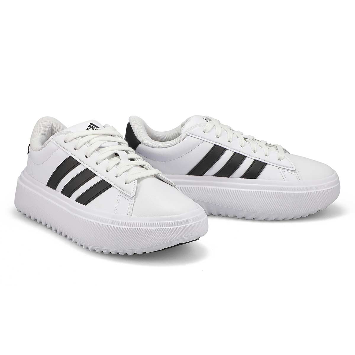 Womens Grand Court Platform Sneaker - White/Black