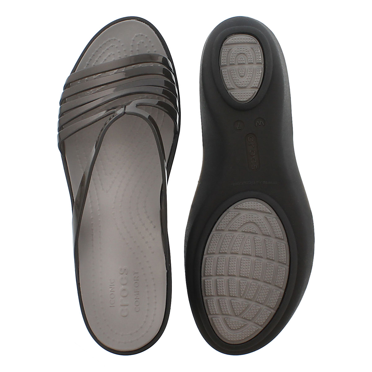 Lds Isabella Mini Wedge blk slide sandal