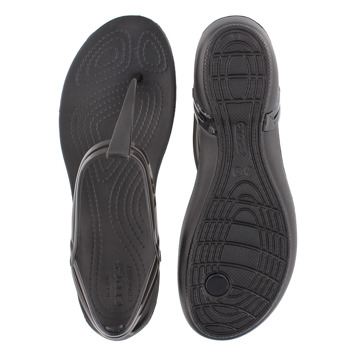 Lds Isabella T-Strap black thong sandal