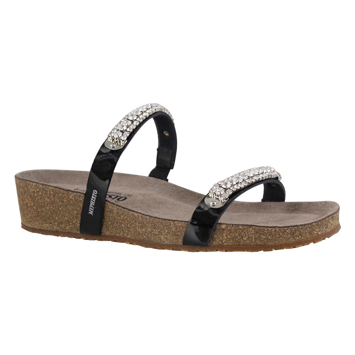 Women's IVANA black wedge cork footbed sandals