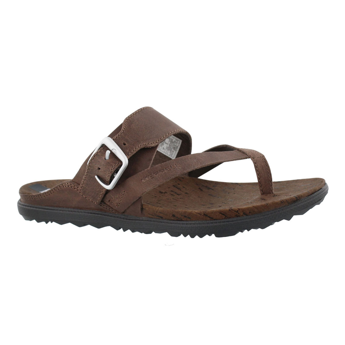 Women's AROUND TOWN BUCKLE brown thong sandals