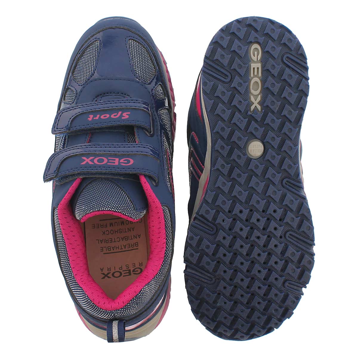Grls Bernie navy/fuchsia sneaker