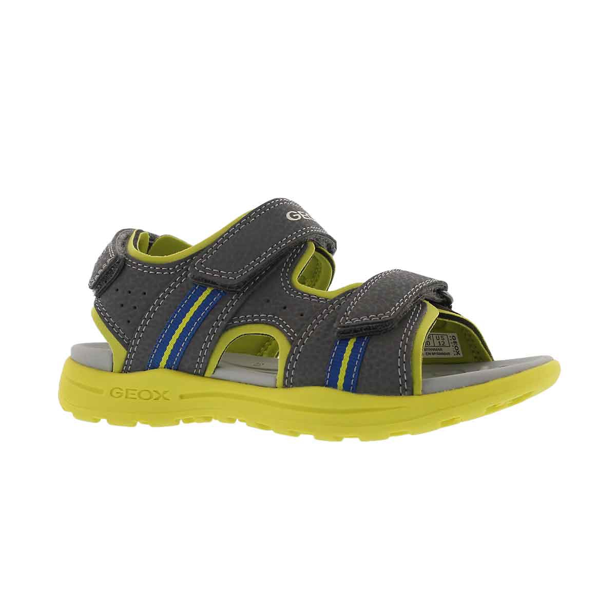 Boys' VANIETT dark grey/lime sport sandals