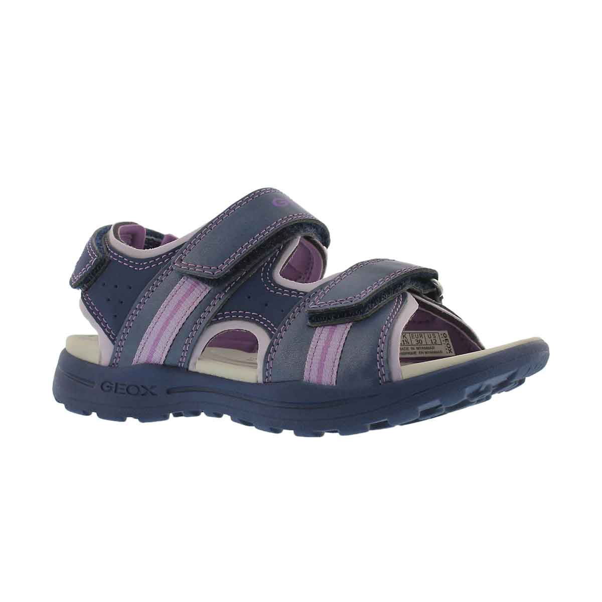 Girls' VANIETT navy/lilac casual sandals