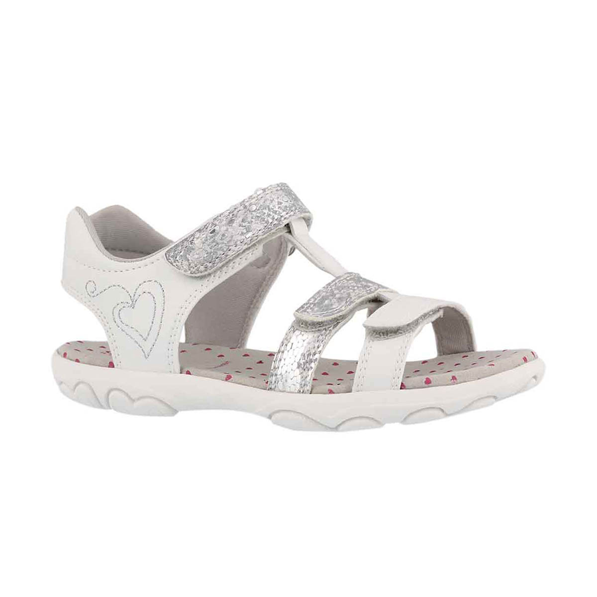 Girls' JR CUORE white/light grey casual sandals