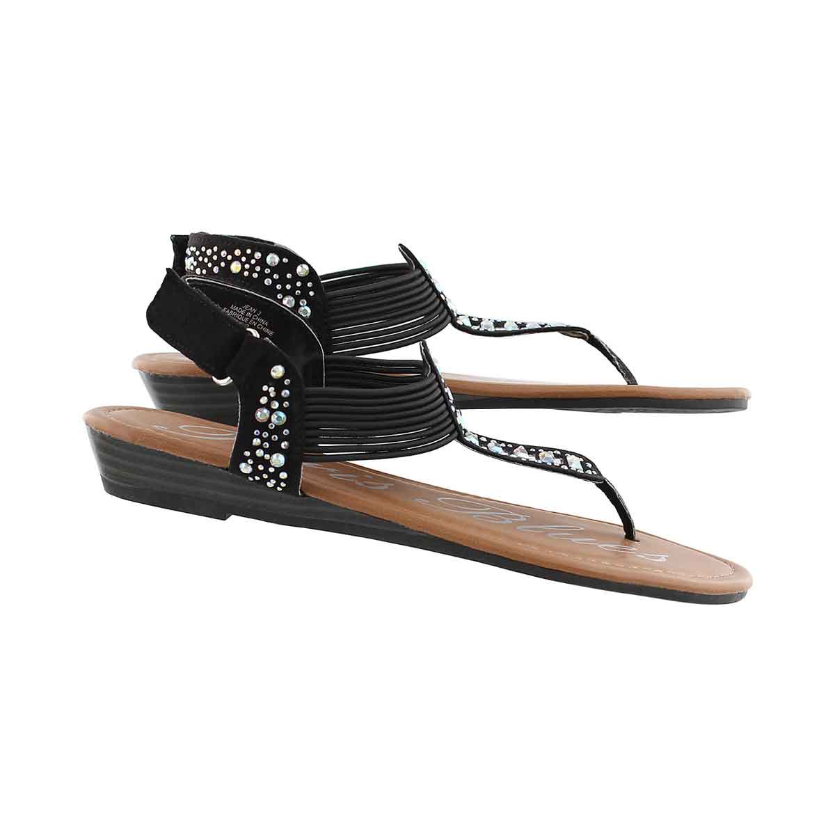Grls Jean black t-strap sandal