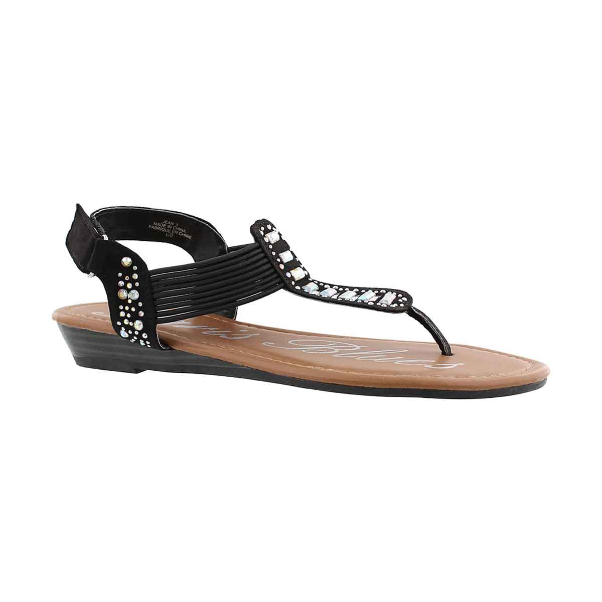 Grls Jean black t-strap sandal
