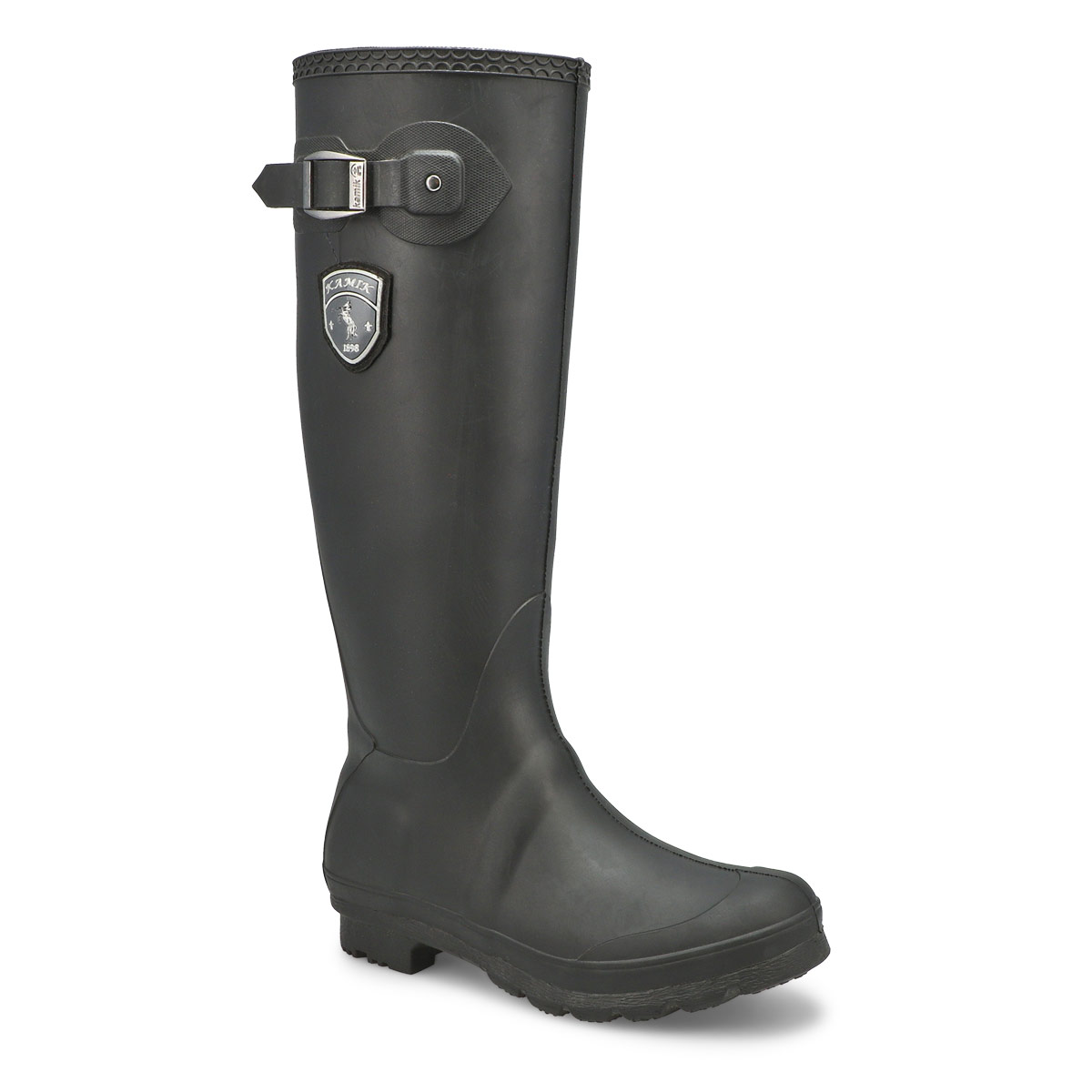 Lds Jennifer blk side buckle rain boot