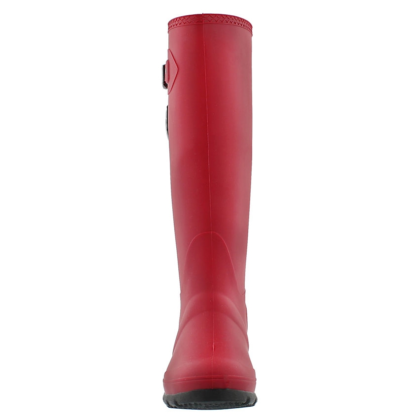 Lds Jennifer dkred side buckle rain boot