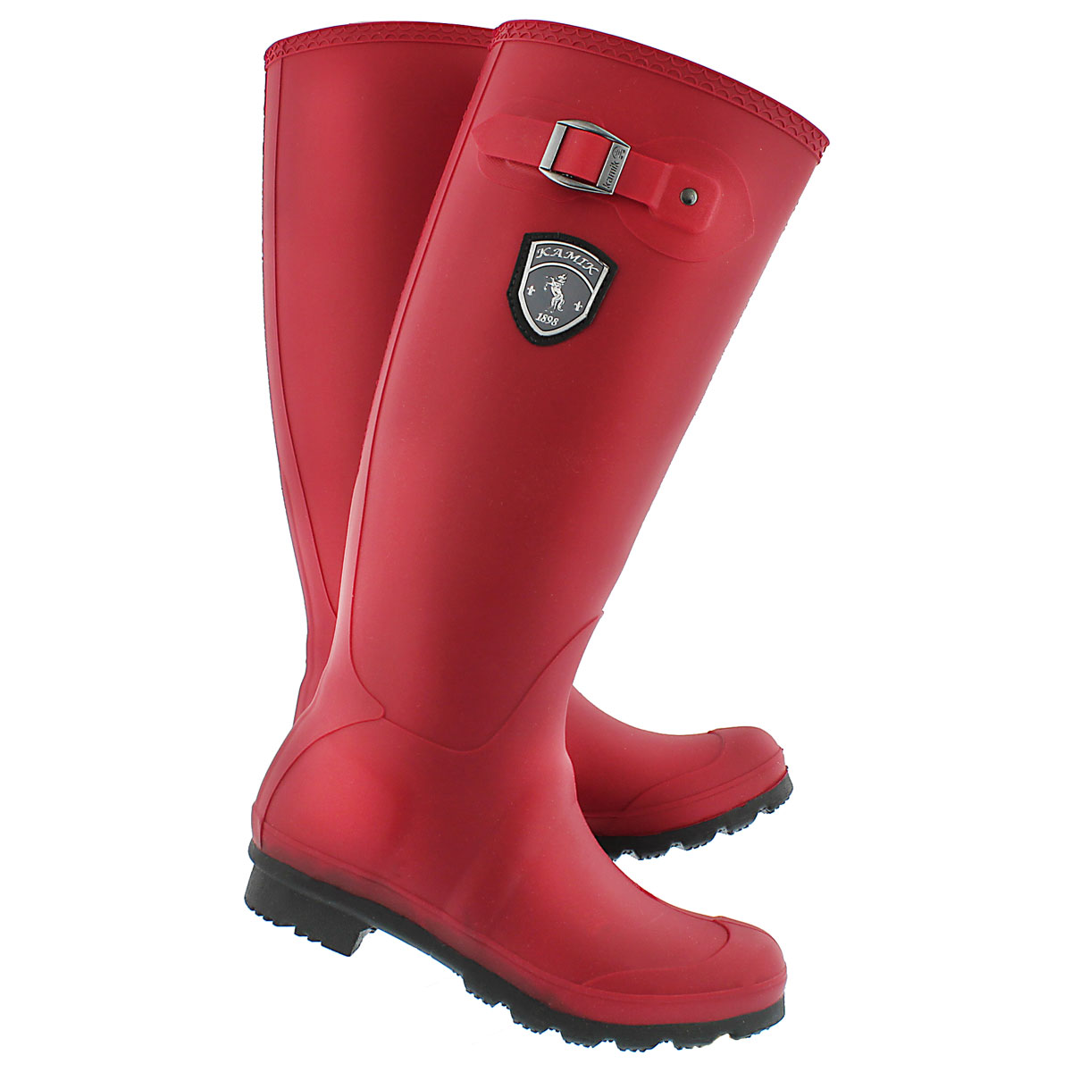 Lds Jennifer dkred side buckle rain boot