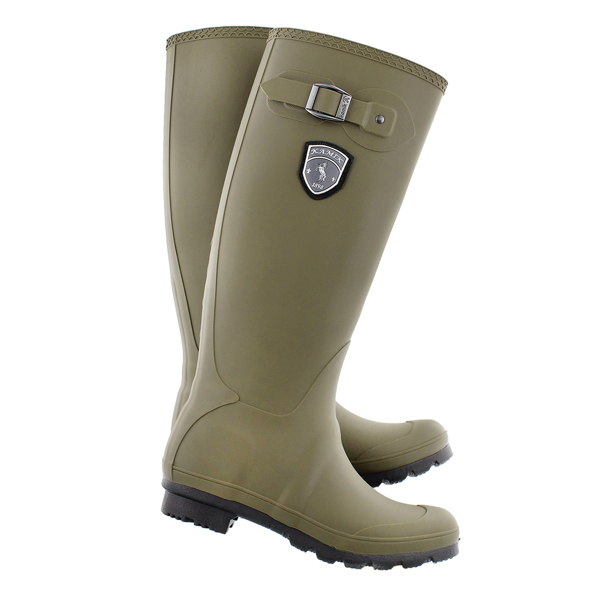 Lds Jennifer olive side buckle rain boot