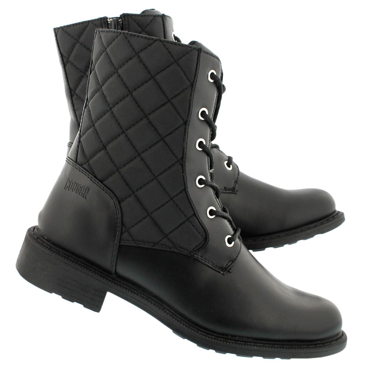 Botte imp. piquée Jessy, noir, femmes