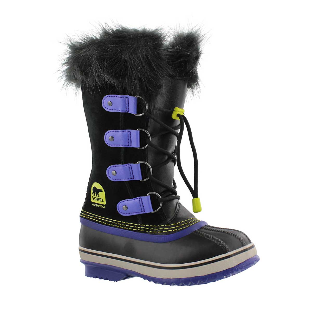 Girls' JOAN OF ARCTIC black/purple winter boots