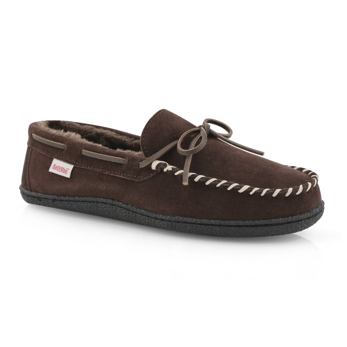 Mocassin doublé Joe,molleton,choco,hom.
