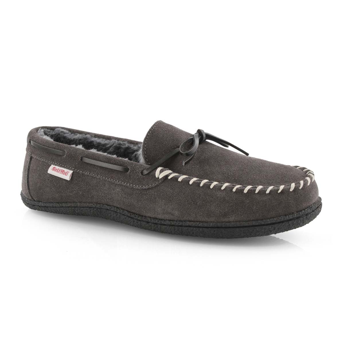 Mocassin doublé Joe,molleton,gris,hom.