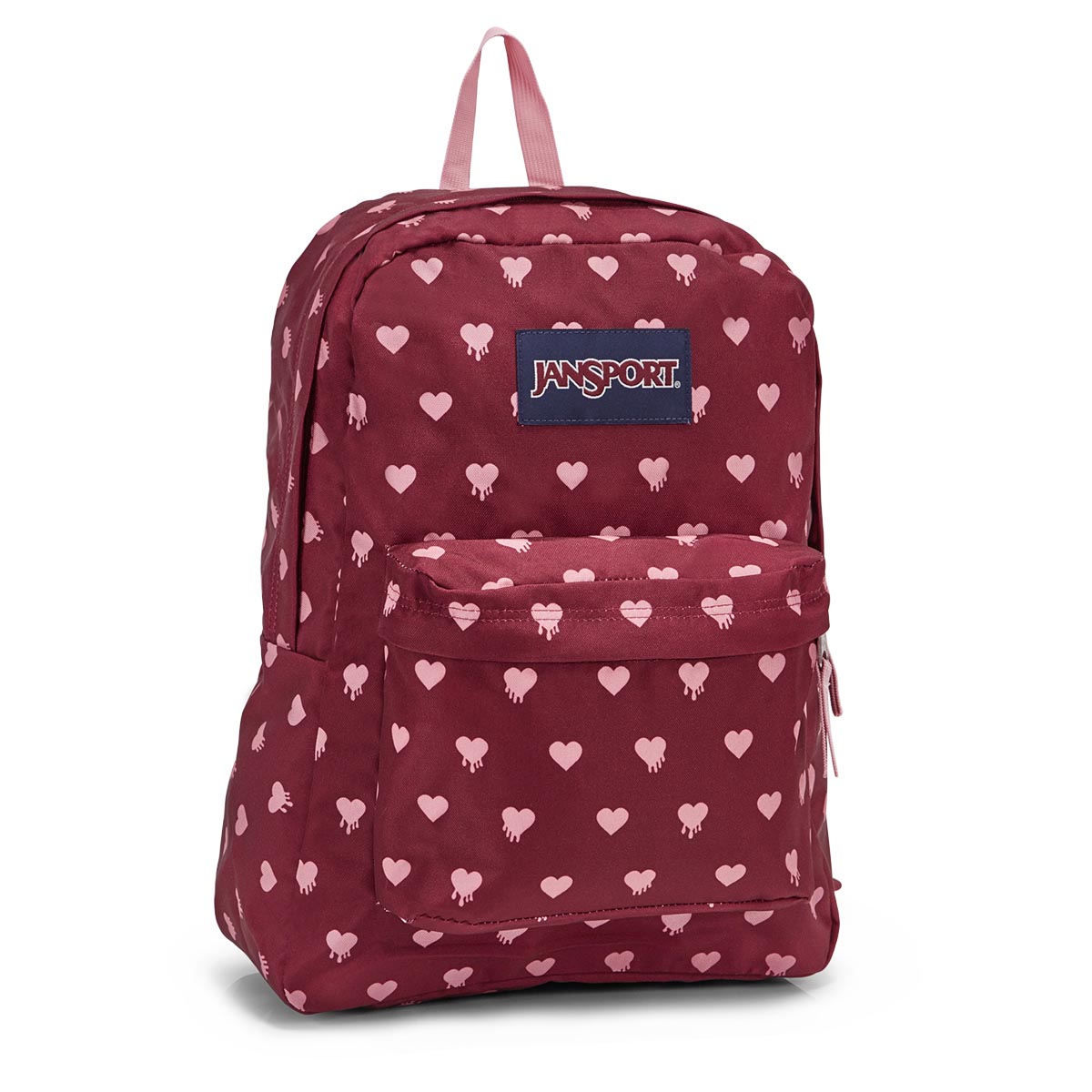 Jansport Superbreak red hearts backpack