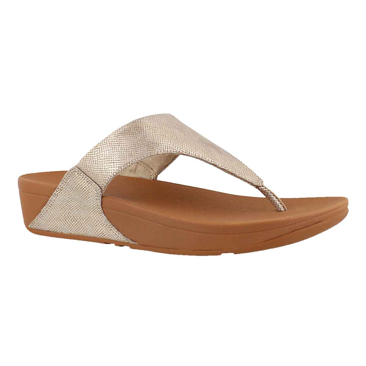 Women's LULU SHIMMER PRINT gold thong sandals