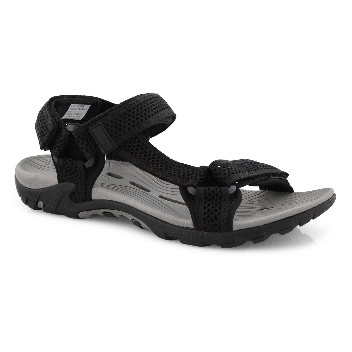 Mns Kaelan black 3 strap sport sandal