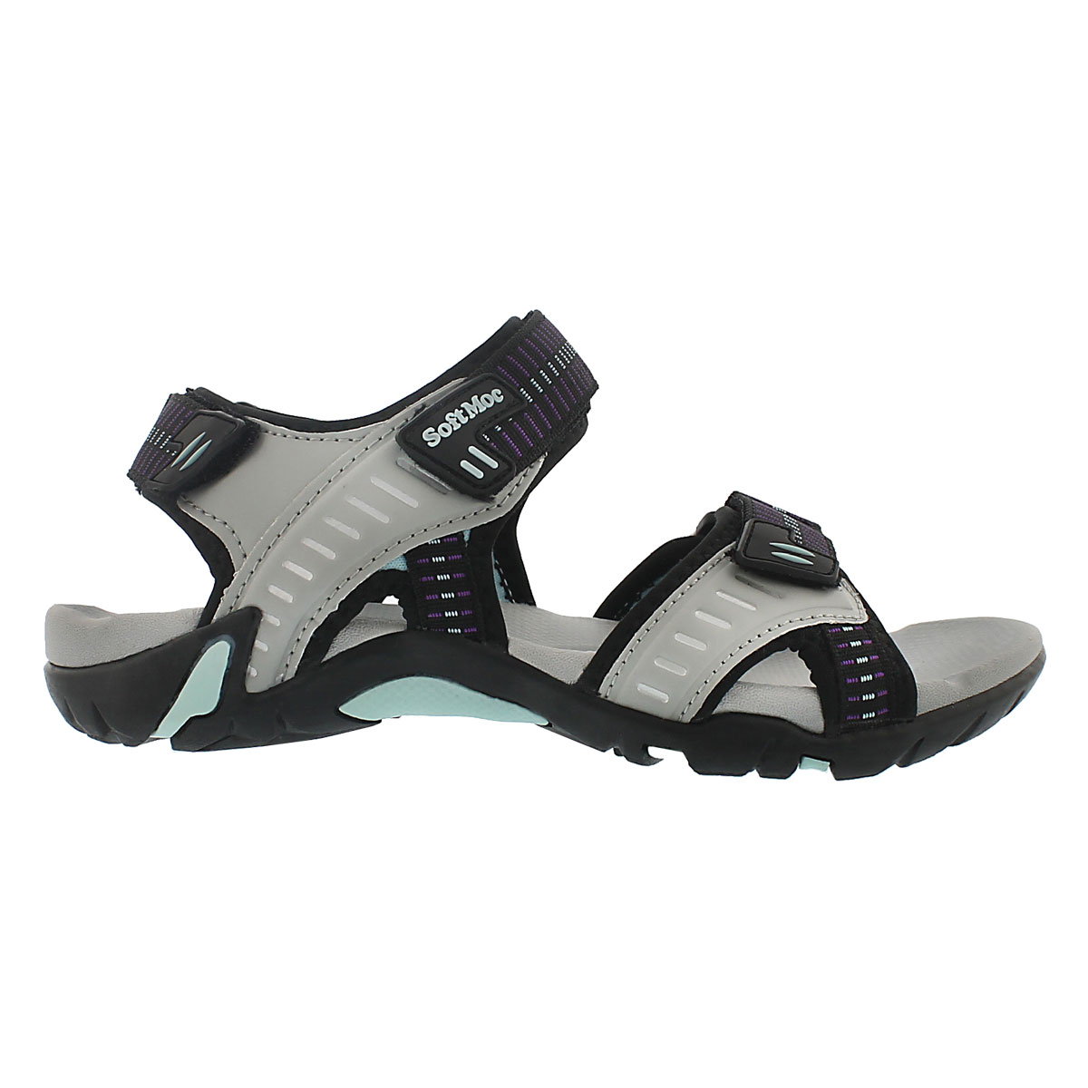 Lds Kara grey 3 strap sport sandal