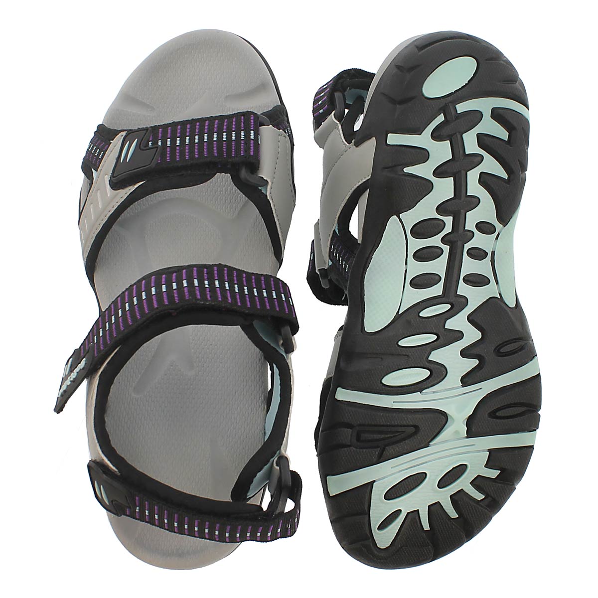 Lds Kara grey 3 strap sport sandal