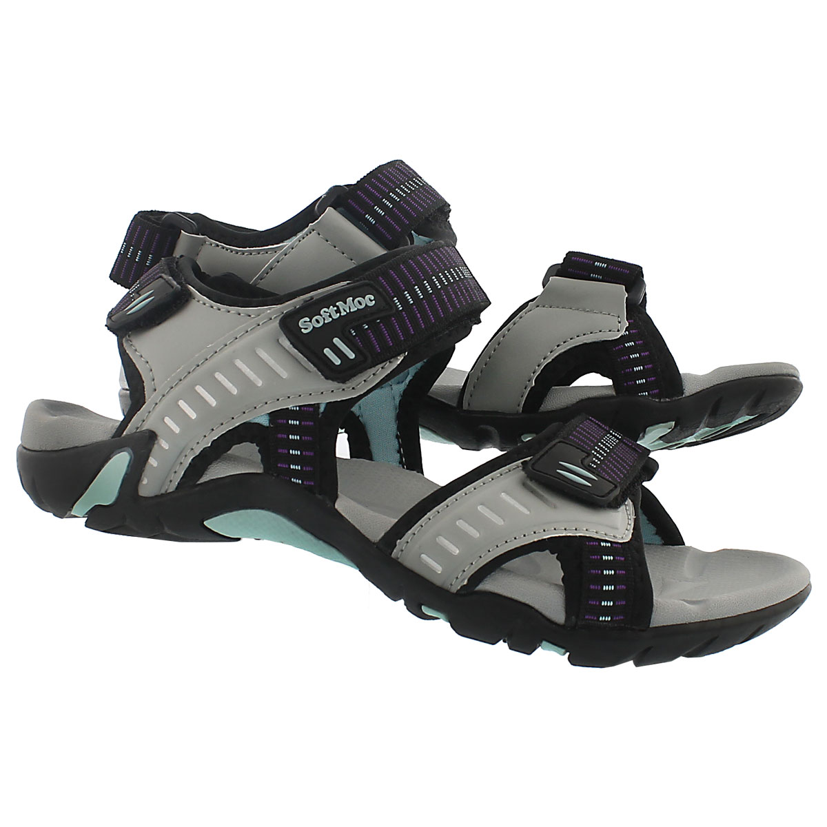 Lds Kara grey 3 strap sport sandal