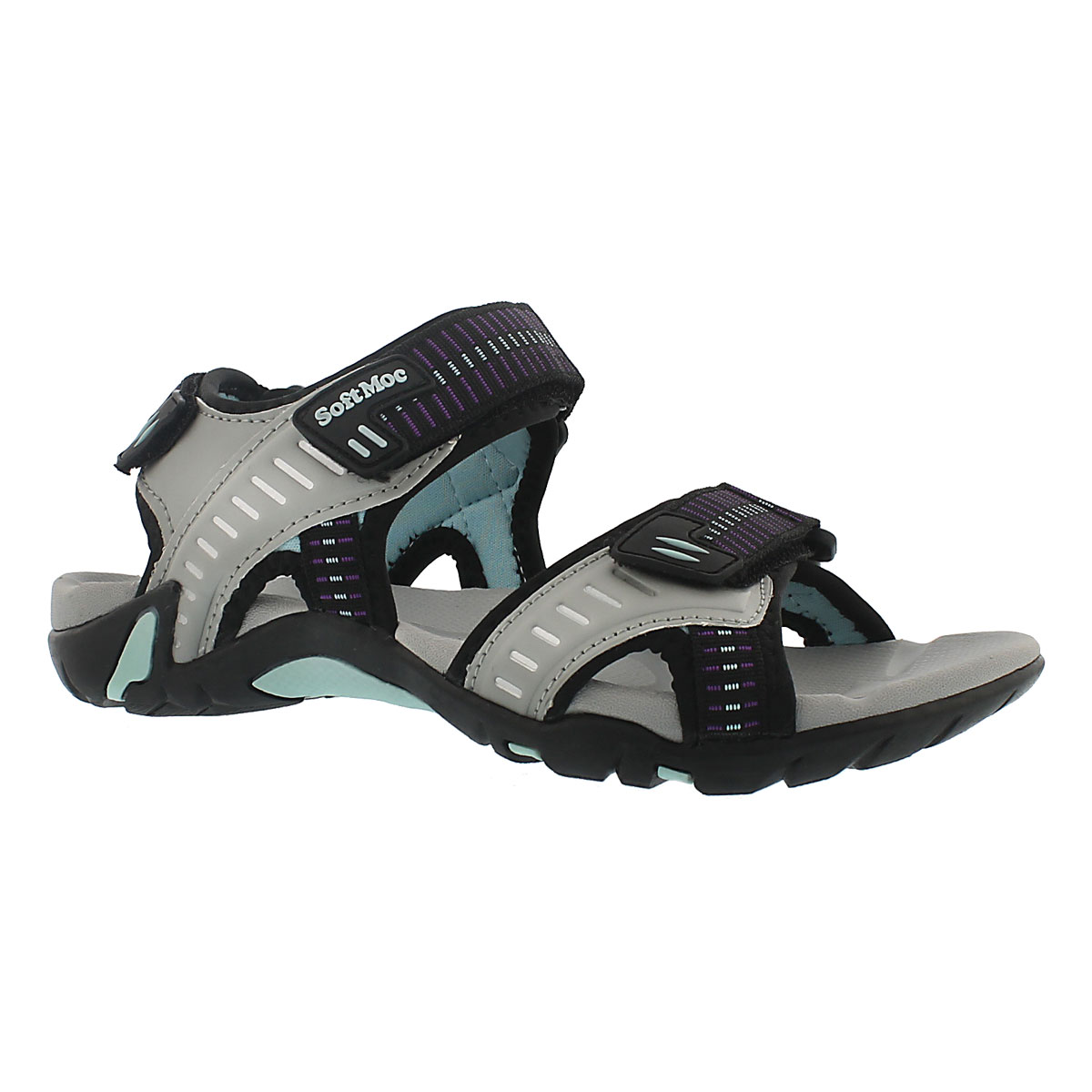 Women's KARA grey 3 strap sport sandals
