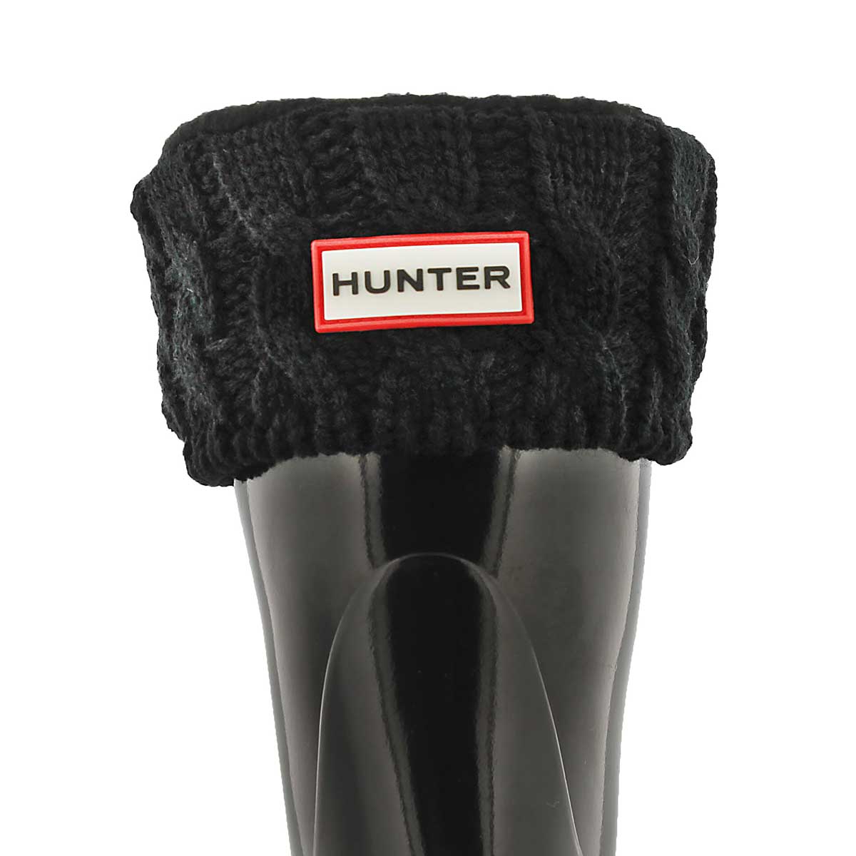Kds 6 Stitch Cable black boot sock