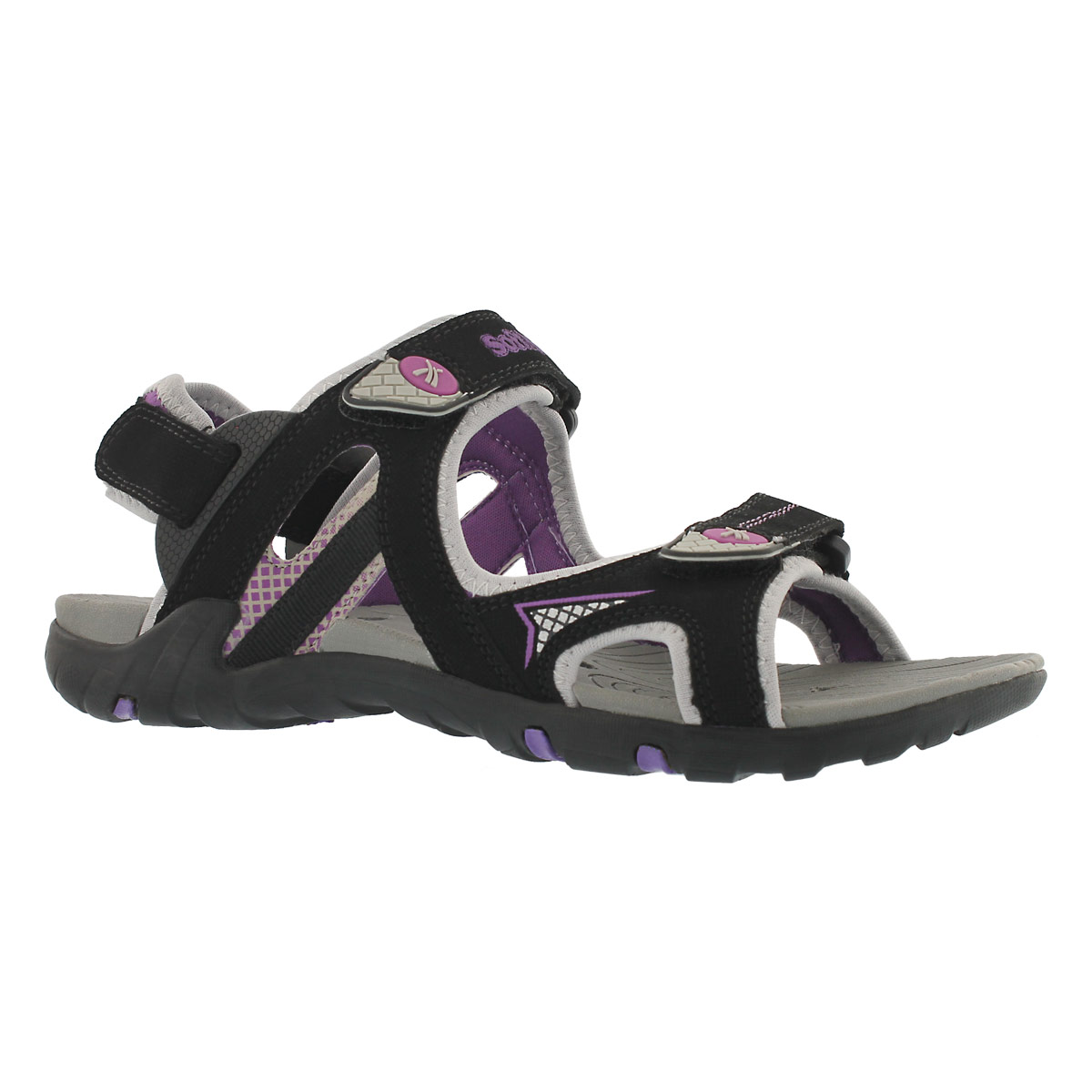 Women's KATELYN black 3 strap sport sandals