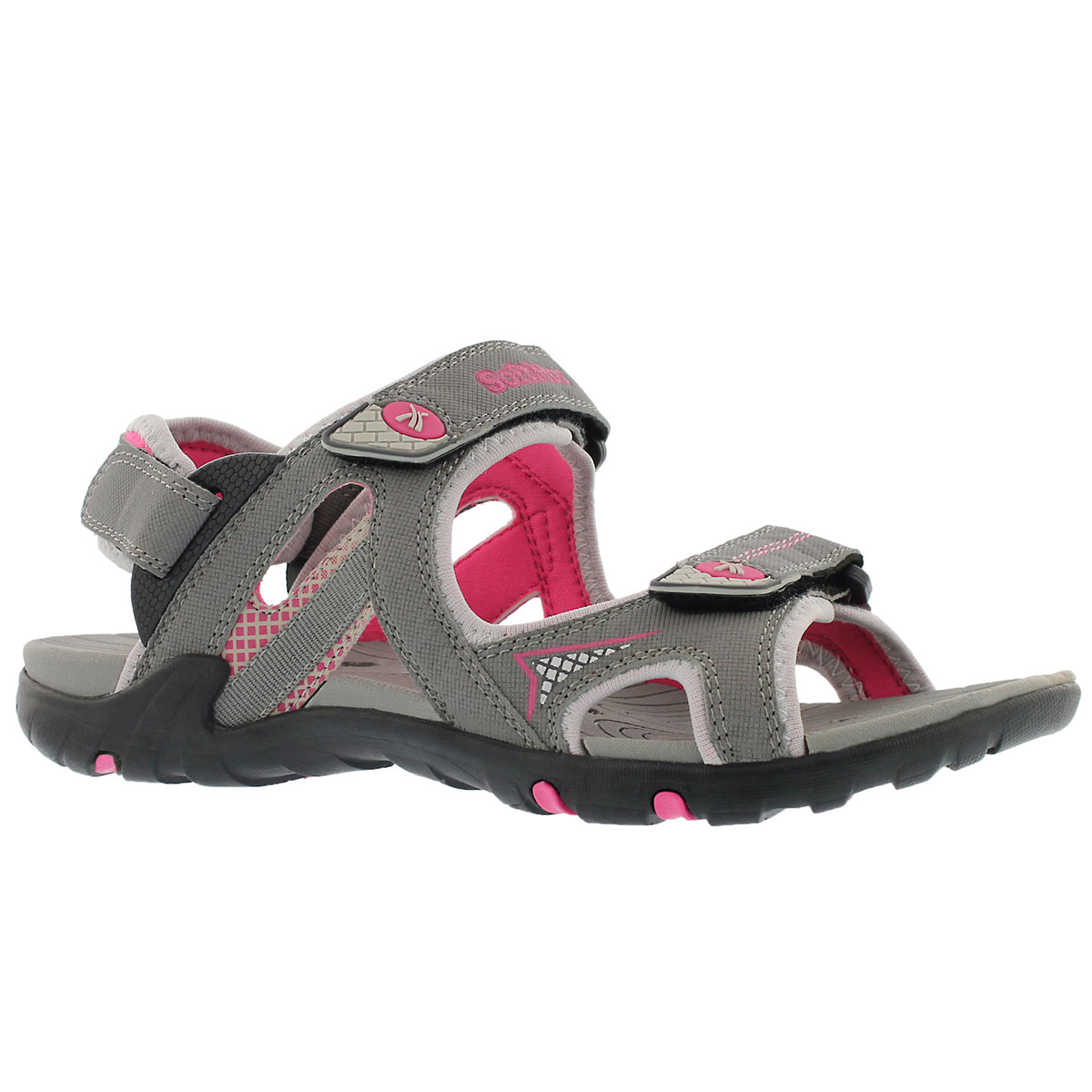 Women's KATELYN grey 3 strap sport sandals