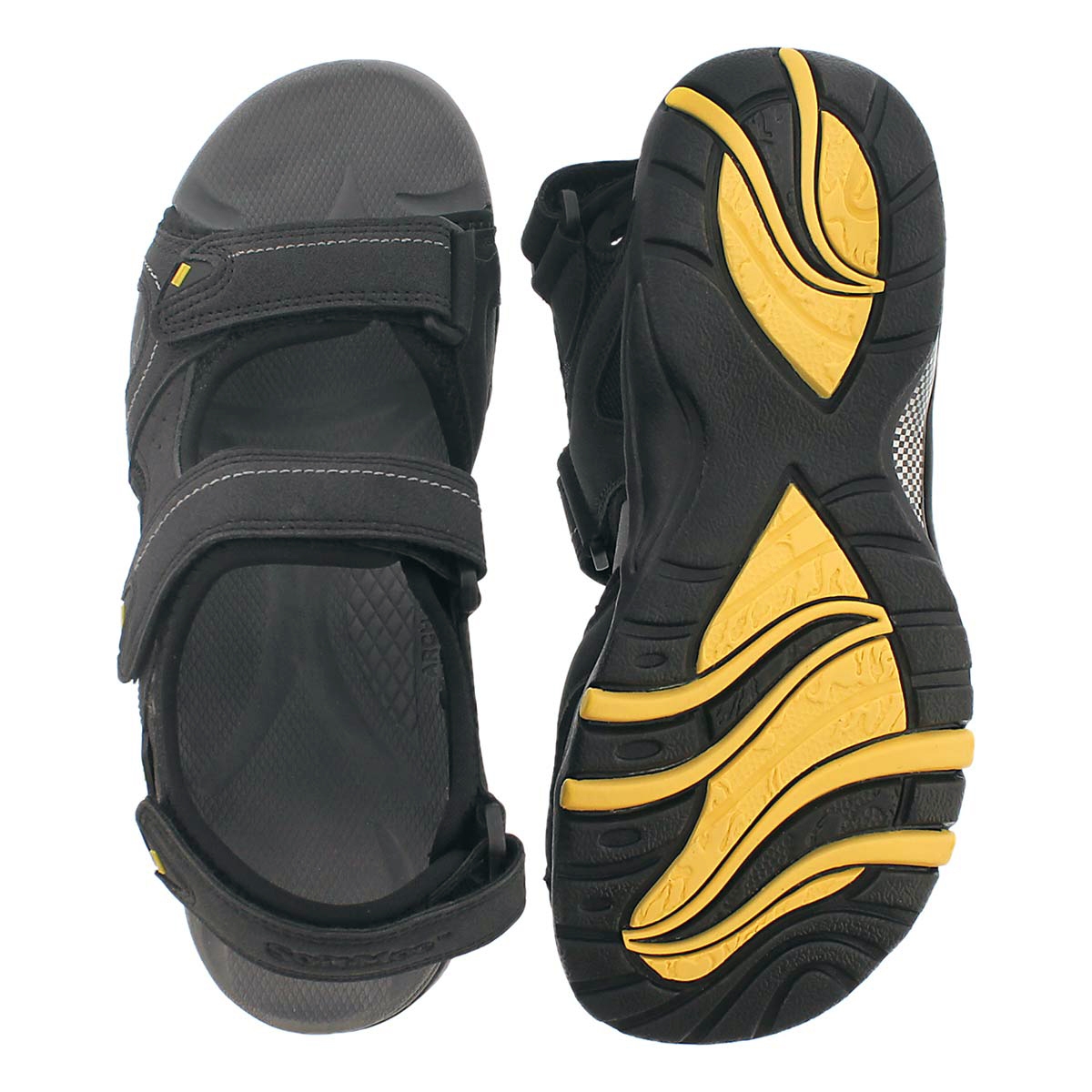 Mns Keegan black 3 strap sport sandal