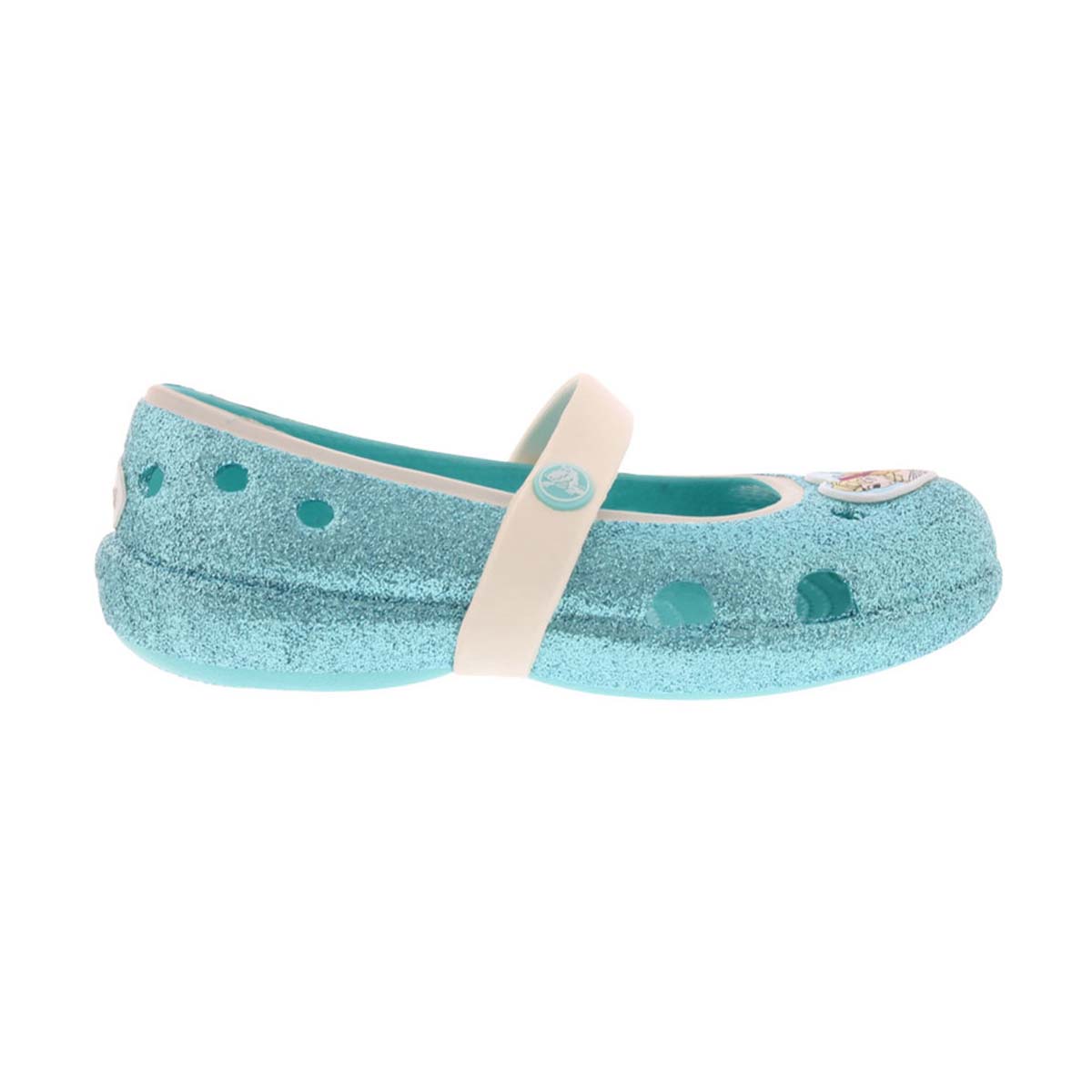 Grls Keeley Frozen blue sparkle flat