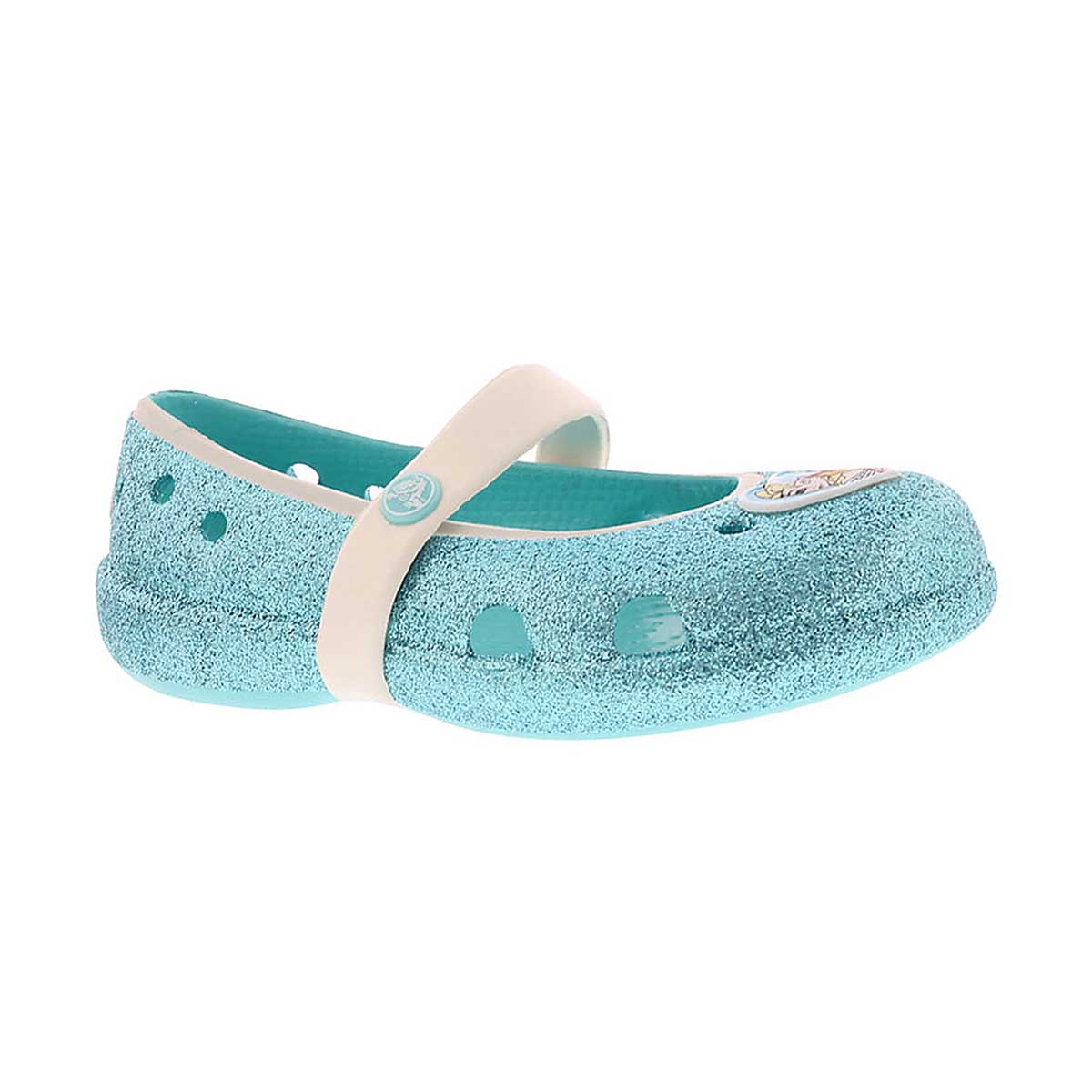 Grls Keeley Frozen blue sparkle flat