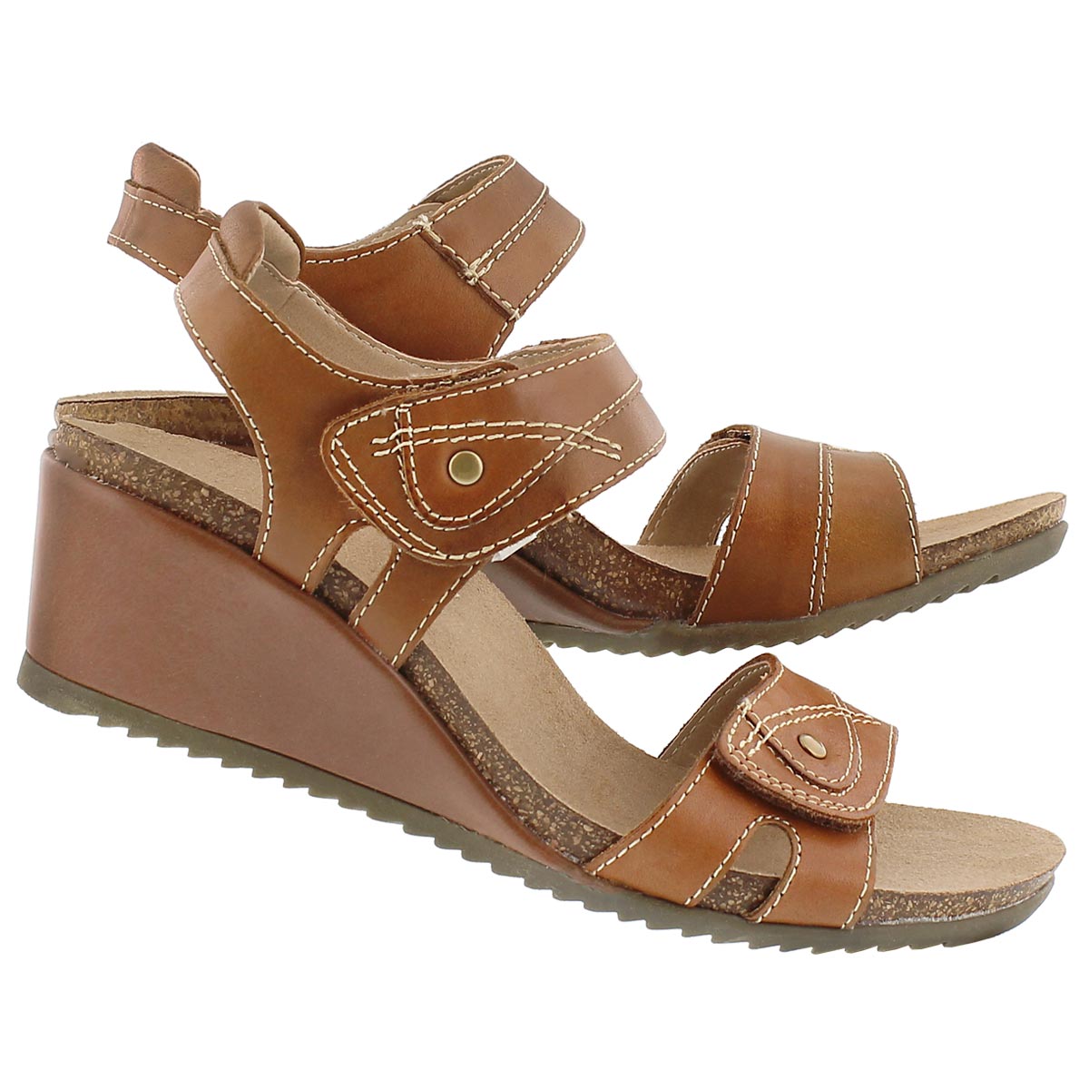 Lds Keira brown wedge sandal