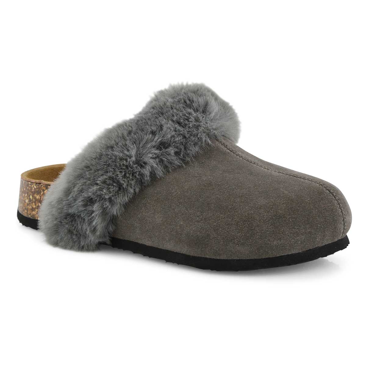 Lds Kendall grey open backed slipper