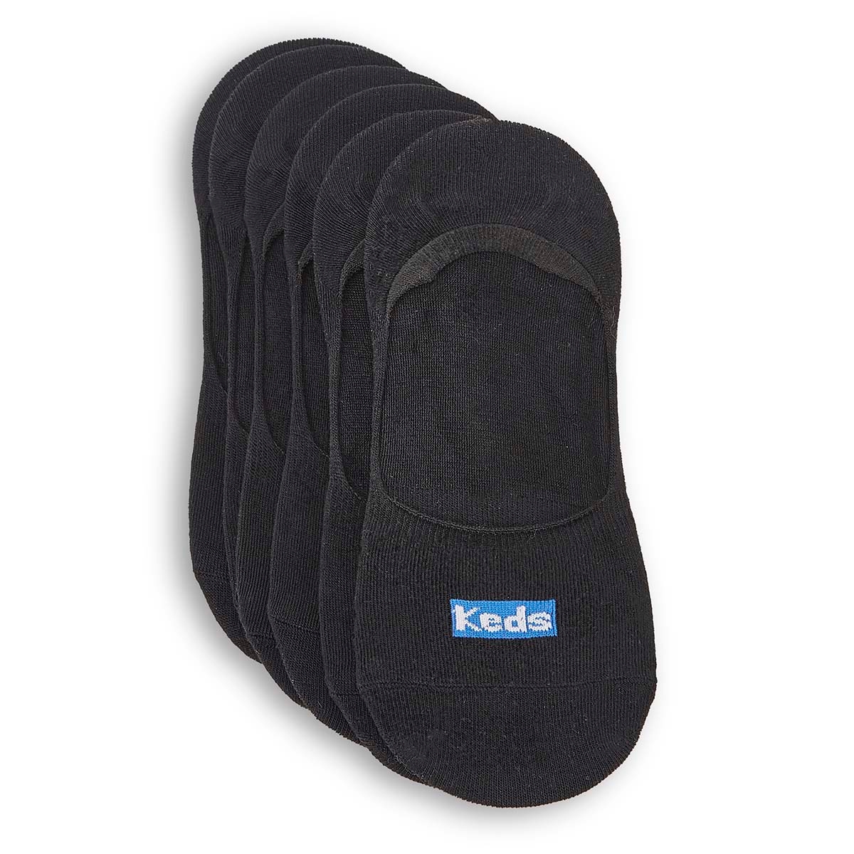 Lds Solid black sneaker liner-6 pk