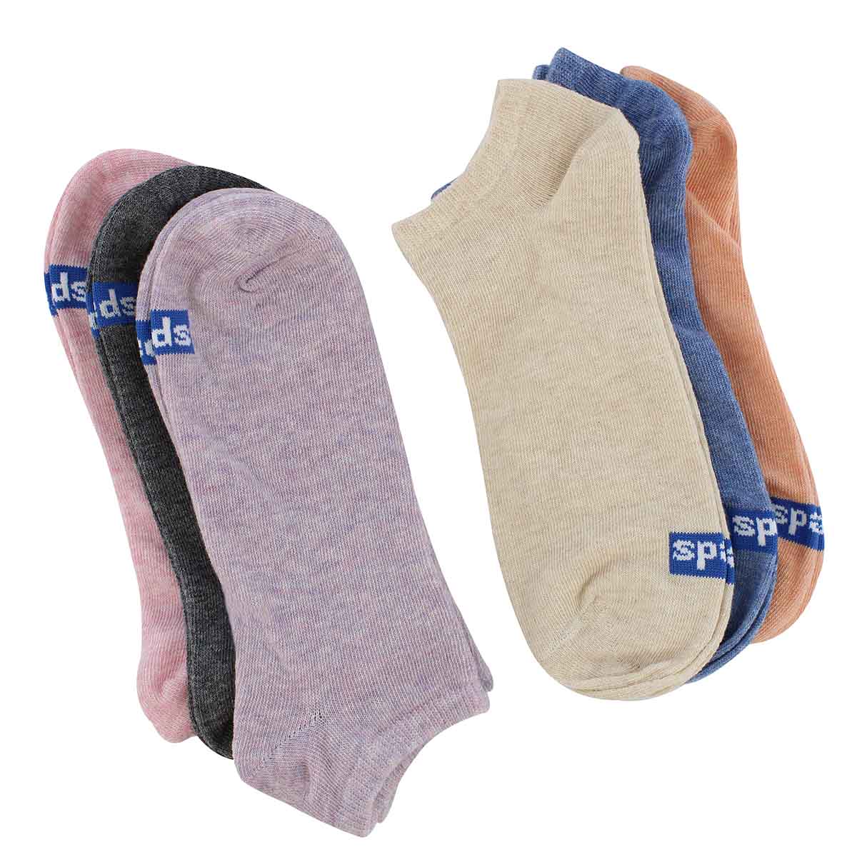 Lds Solid Low Show mlti ankle sock- 6 pk