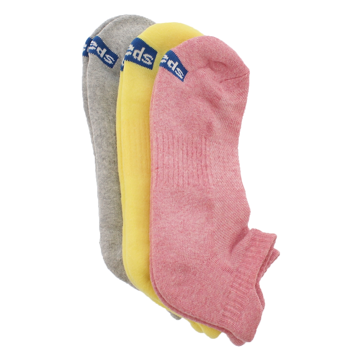 Women's NU ACTIVE pink/yellow/grey low sock - 3pk