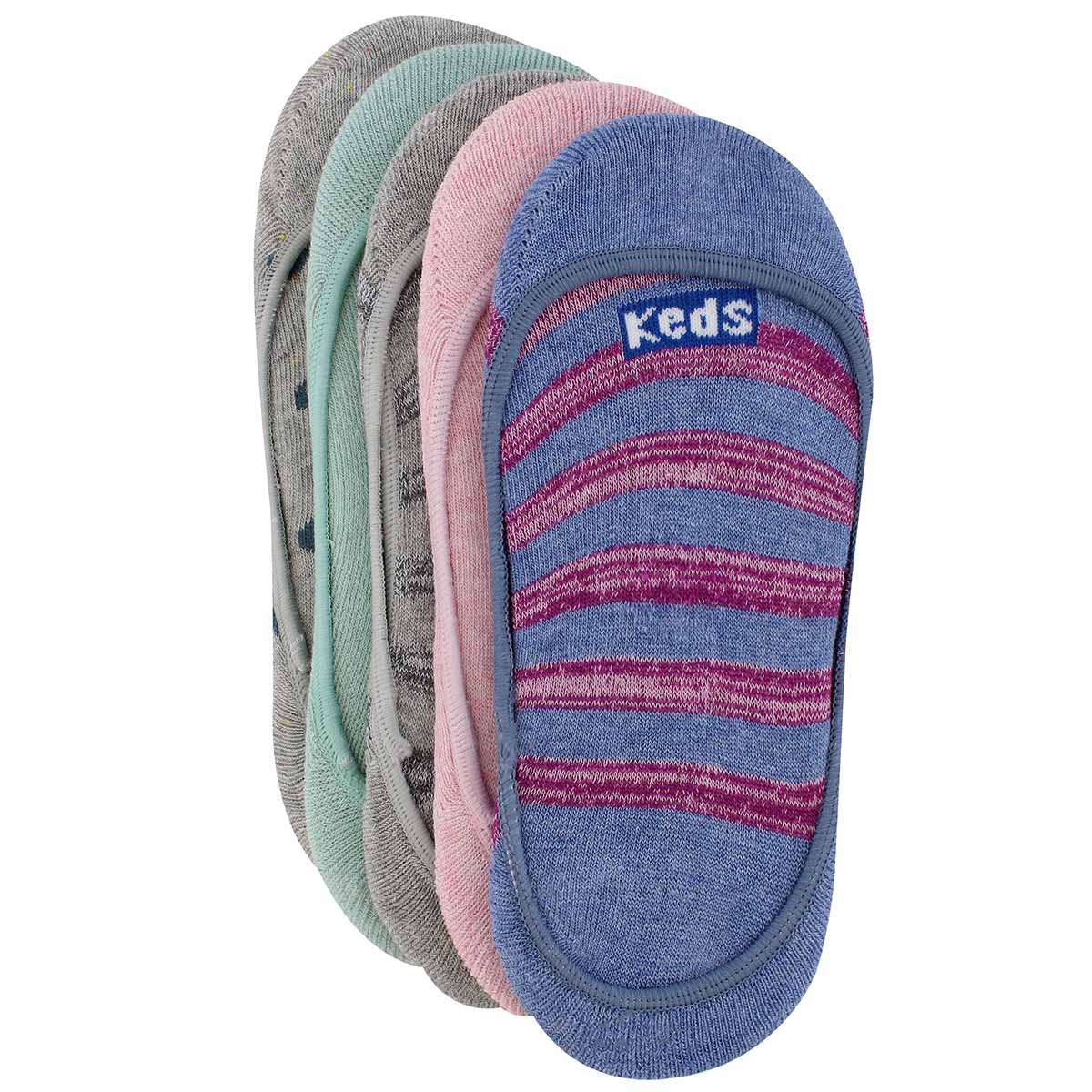 Lds Random Feed Rugby mlti liner - 5 pk