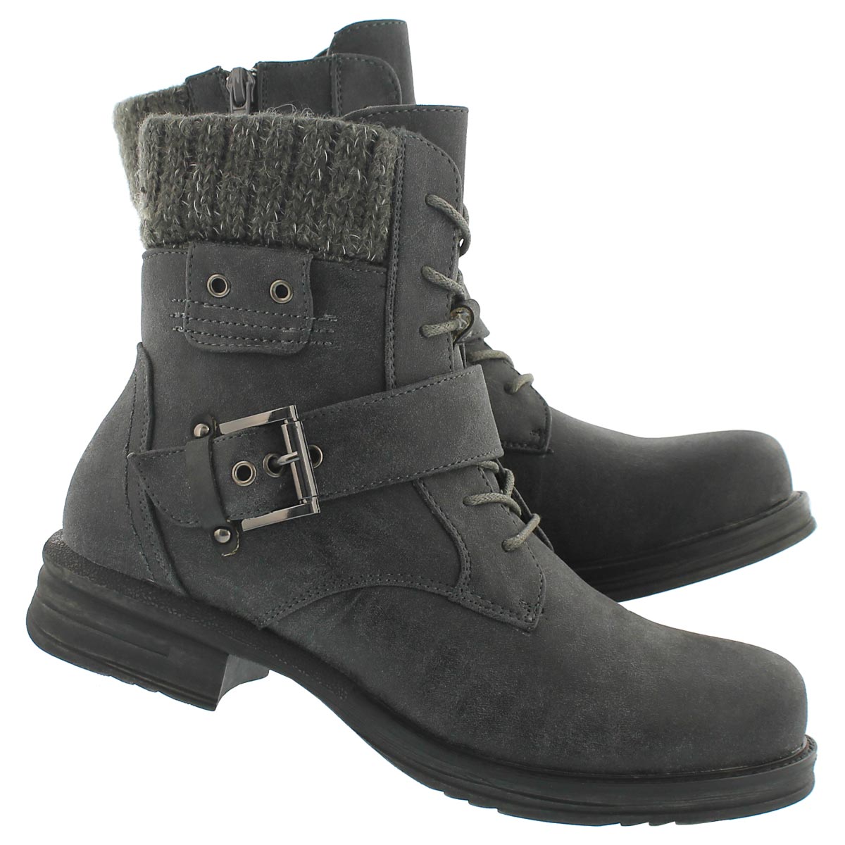 Lds Kiara grey lace up casual boot