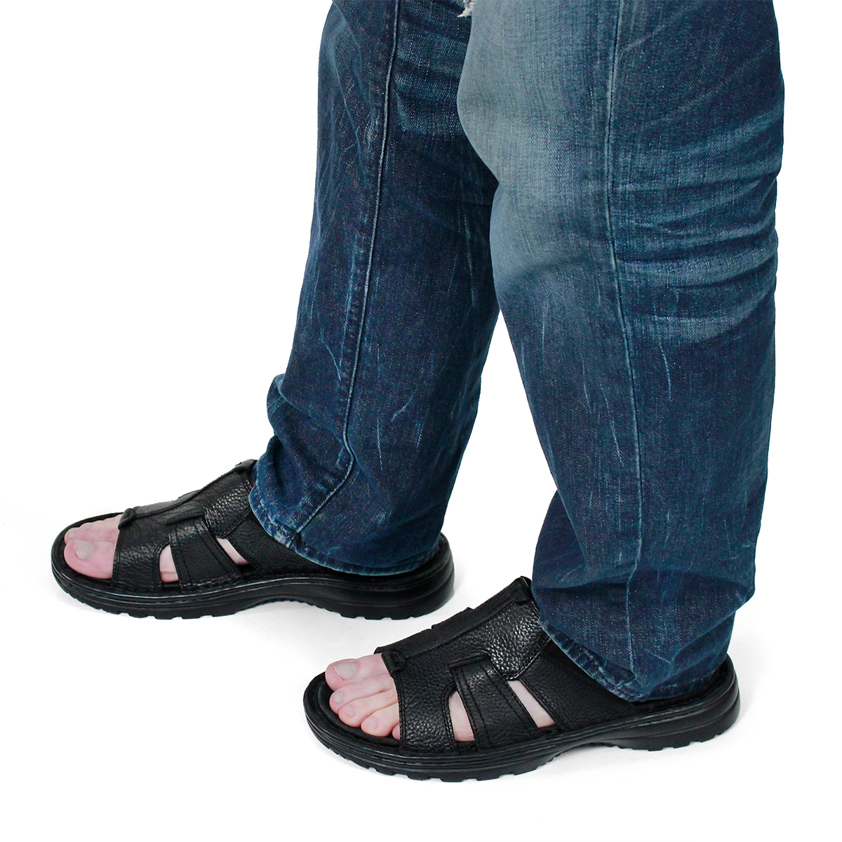 Mns Kiefer black slip on casual sandal