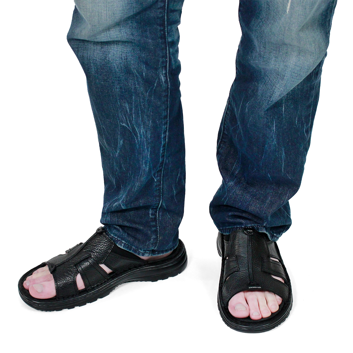Mns Kiefer black slip on casual sandal