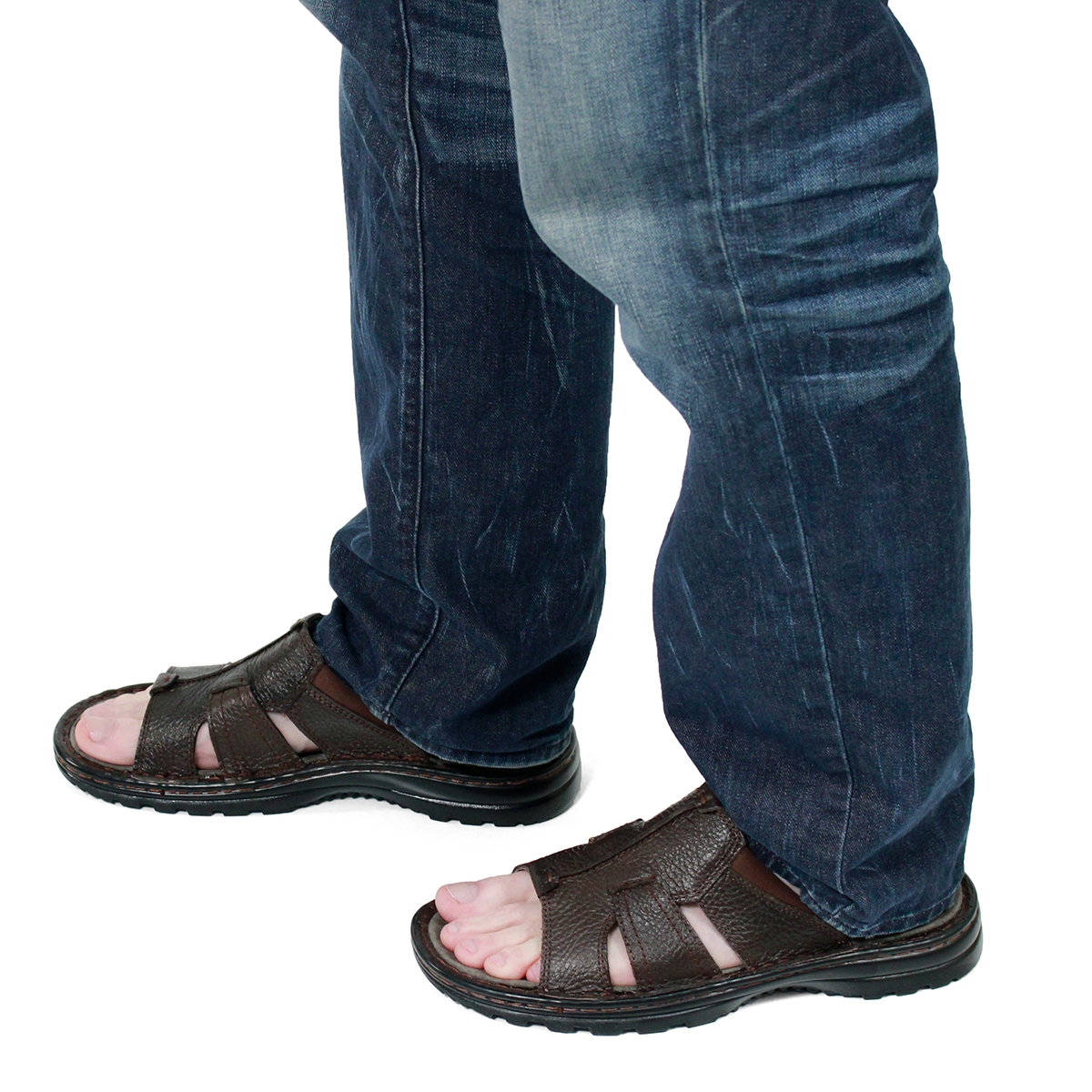 Mns Kiefer brown slip on casual sandal