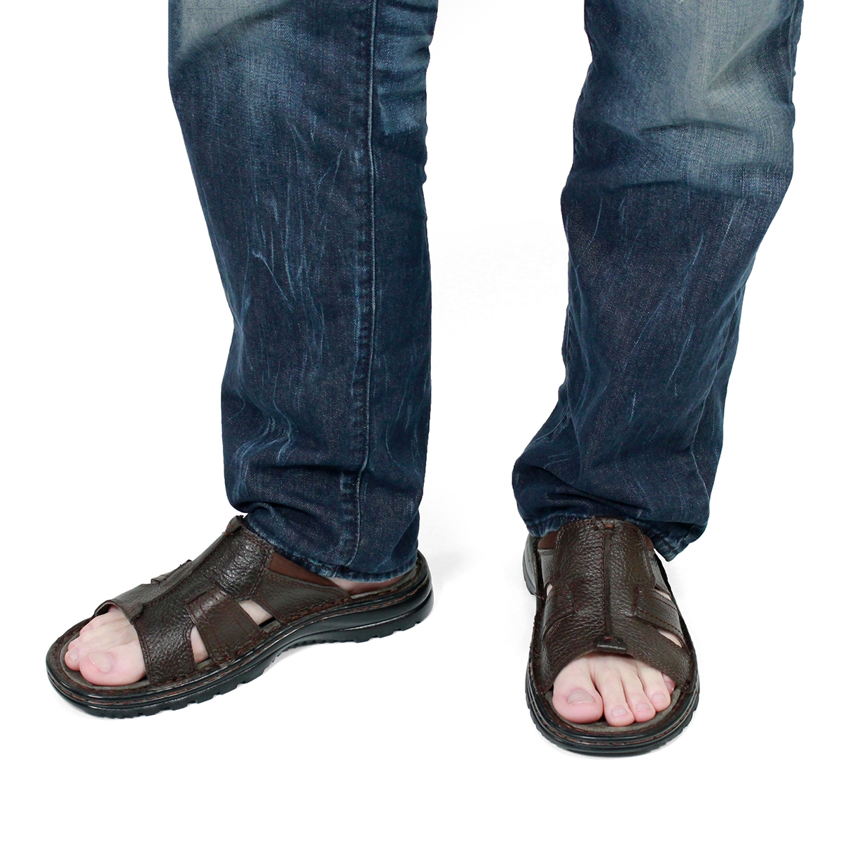 Mns Kiefer brown slip on casual sandal