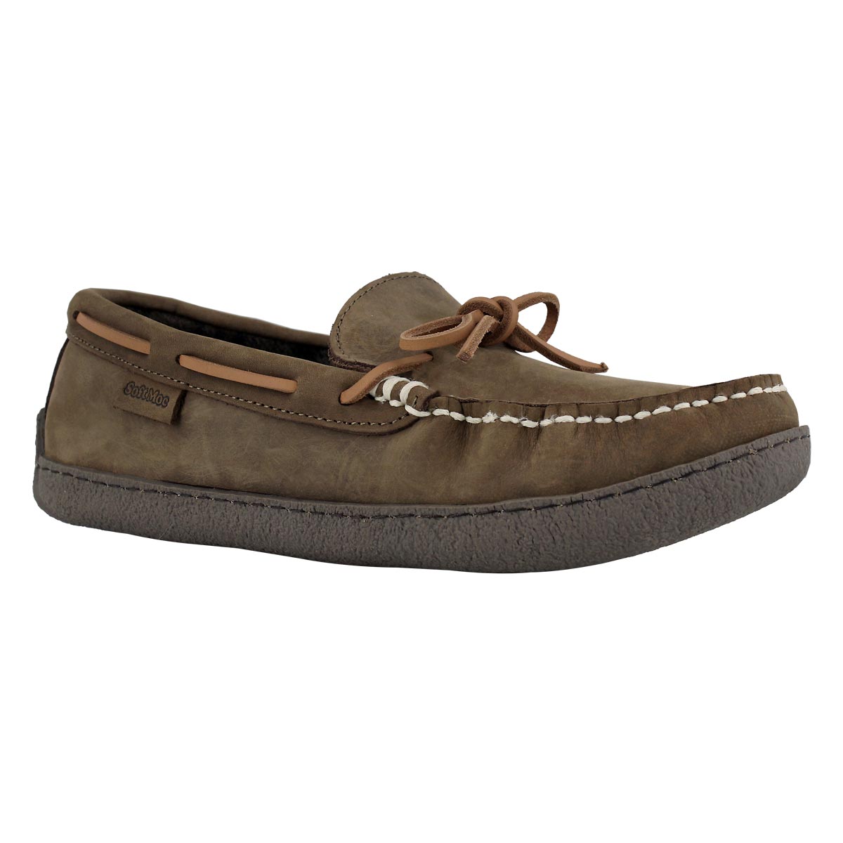 Mns Kingston brown plaid lined moc