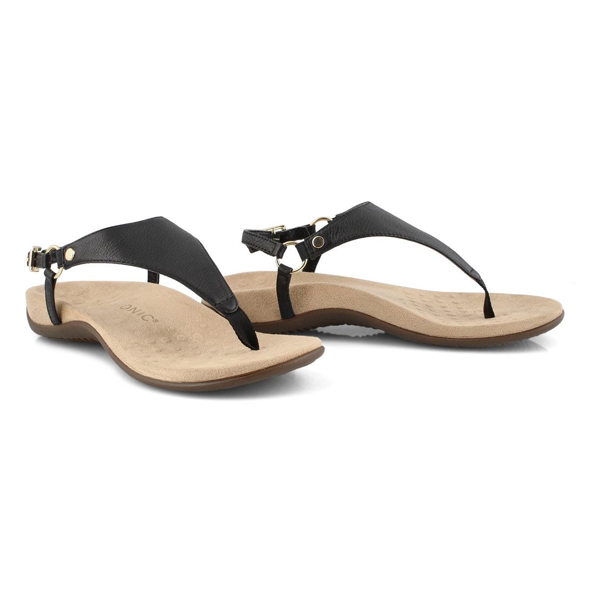 Vionic Rest Kirra Toepost Black Women's Comfort Sandal Size 7 for sale online | eBay