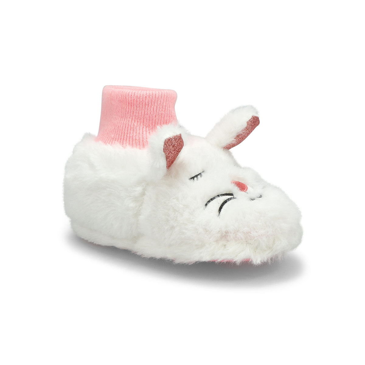 Infs-g Kitty wht/pnk slipper bootie