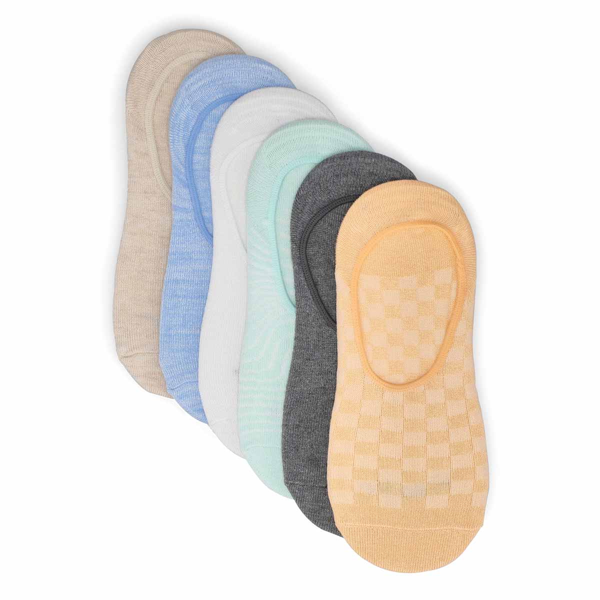 Womens Tonal Check Liner 6 Pack - Assorted